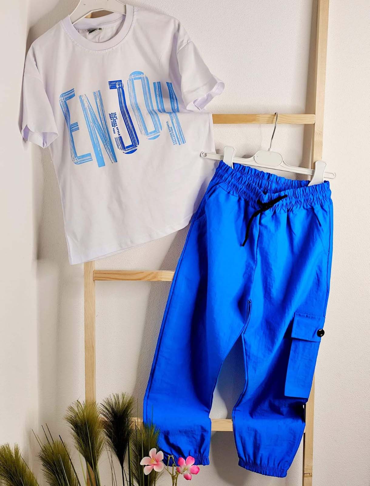 Komplet dla chłopca, spodnie materiał niemnący