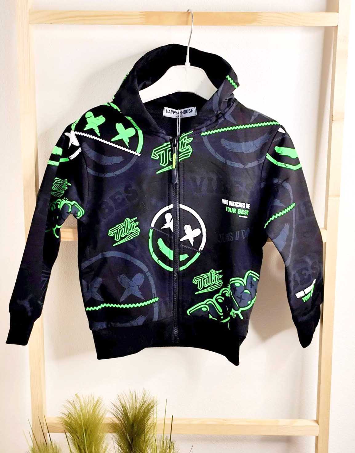 Bluza z kapturem na zamek dla chłopca